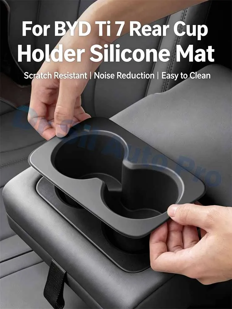 For BYD Ti7 Fangchengbao Ti7 Rear Armrest Silicone Cup Holder Sleeve Car Storage Organizer Interior Upgrade Accessories