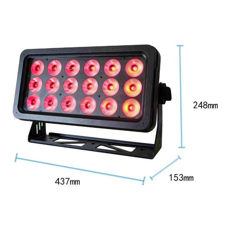 18x20W LED IP65 Luce di inondazione per esterni Illuminazione per DJ Luce da parete a LED impermeabile per hotel Paesaggio Giardini DJ Palcoscenico di nozze