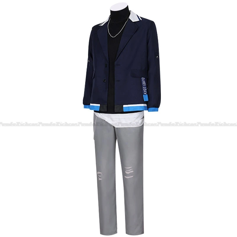 مجموعة زي تنكري لمشروع لعبة أنيمي من Sekai Toya ، زي مسرح ملون ، شعر مستعار من Aoyagi Toya ، رجال