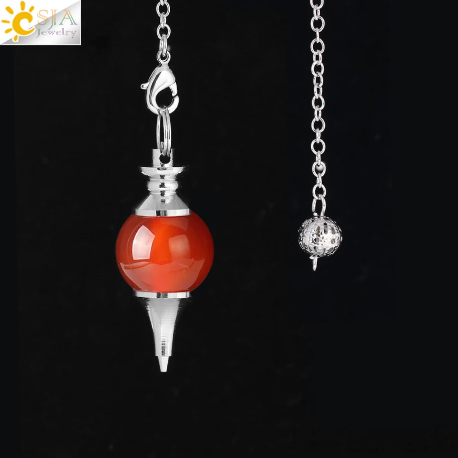 CSJA Shuttle Pendulum for Dowsing Radiesthesia Divination Natural Gem Stone Crystal Quartz Pendants Pendule Pendulos Pendel F269