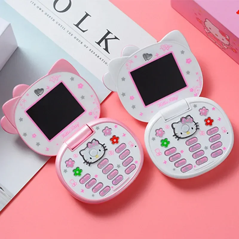 Kawaii Sanrio K688 Hello Kitty Cute Mini 72 (H) Standby Mobile Phone With Flip No Lock Children Dual Card Mobile Phone Toy Gift