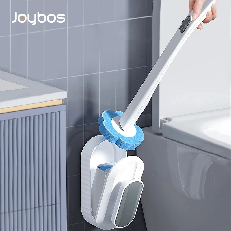 Joybos Toilet Brush with Cleaning Fluid Wall-mounted Disposable Cleaning Tools Toilet Gap Clean Semi-automatic Open and Close