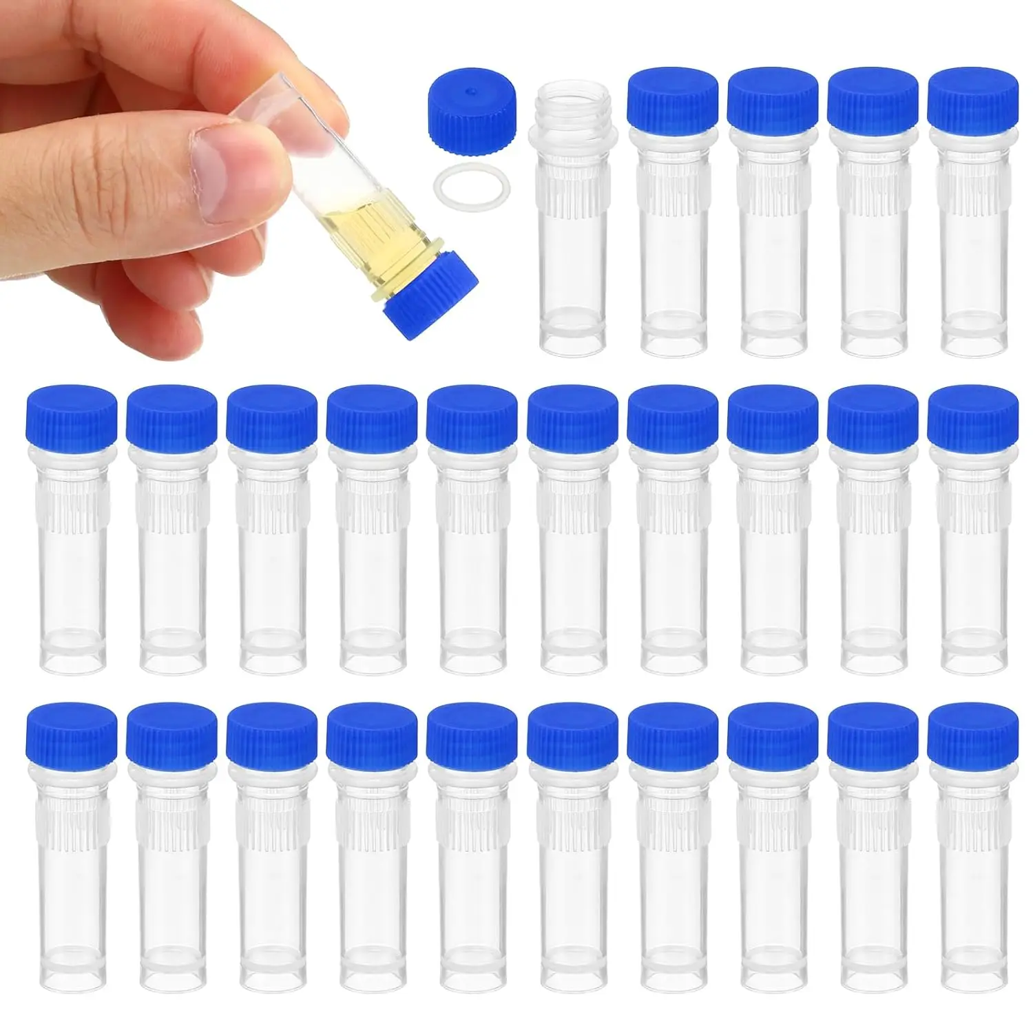 Labor-Gefrierröhrchen, Reagenzgläser 10ml/5ml/2ml/1ml, Kunststoff-Gefrierröhrchen, Kryovial mit Silikondichtung, 50 Stück/100 Stück – Detail 8