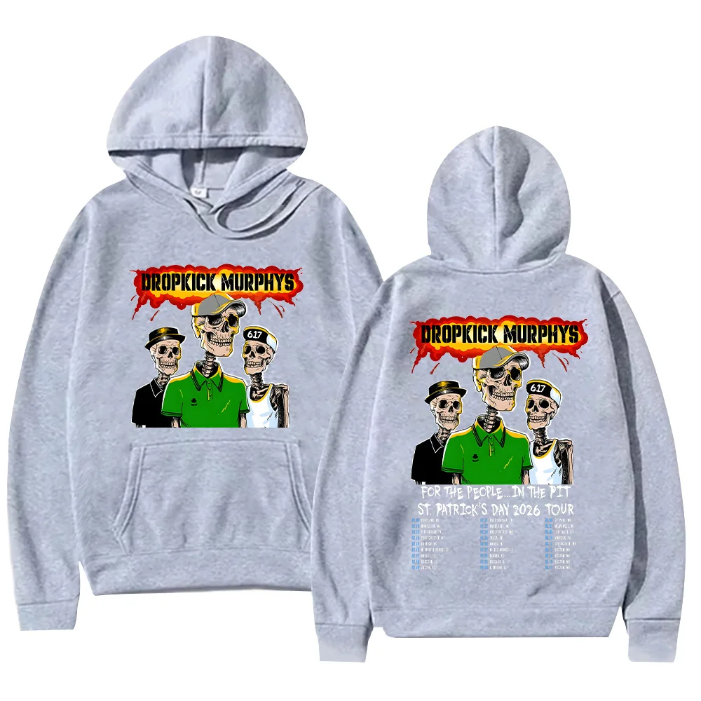 

Women Men Dropkick Murphys Tour 2026 Hoodies Autumn Winter High Street Sweatshirts Rock Band Merch Clothing Punk Loose Pullovers