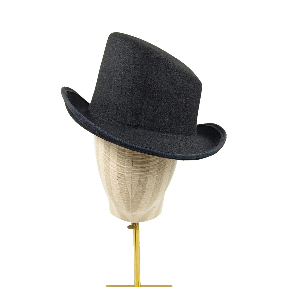 Sombrero de Fedora de lana 100% para hombre, sombrero de Bowler de Caballero de la serie superior, sombrero mágico presidencial, accesorios de