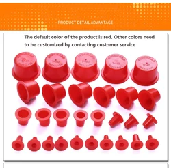 T185-T365 Red Plastic Plug MOCAP Conical Inner Hole Plug Dust Cap Inner Thread Protector Glass Round Pipe Plug