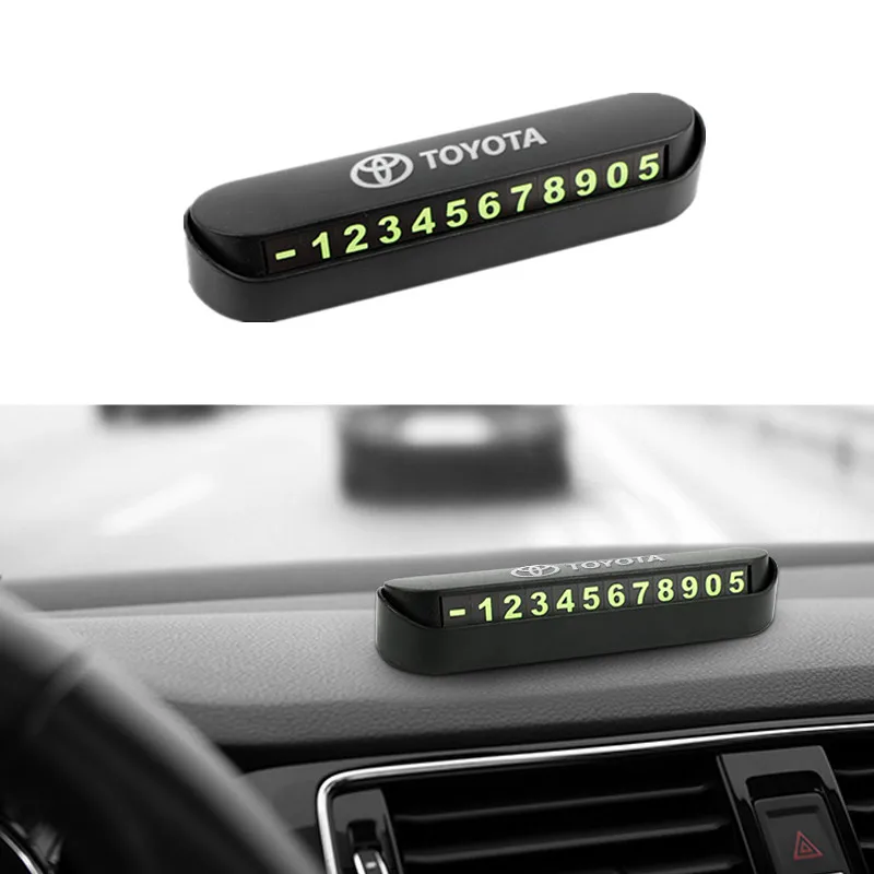 Car Temporary Stop Sign Parking Card Telephone Number Card Plate for Toyota camry chr corolla rav4 yaris prius Accessories