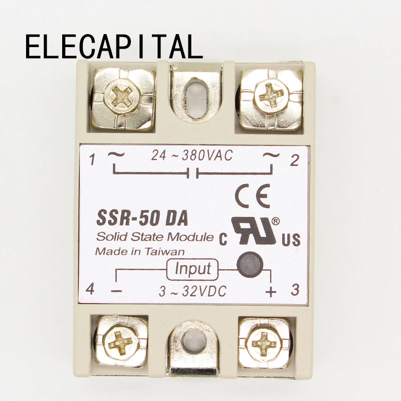 1PC SSR-50 DA SSR-50DA Manufacturer 50A SSR Relay input 3-32VDC output 24-380VAC Good Quality with Plastic Cover Wholesale Hot