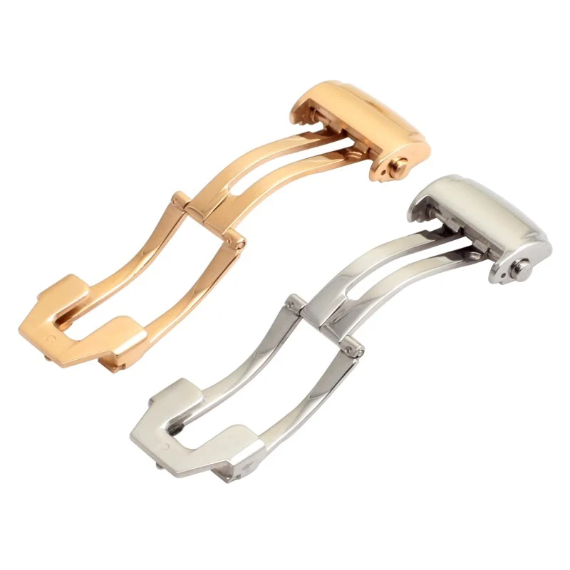 18 مللي متر مشبك قابل للطي لموريس لاكروا حزام ساعة اليد الحرفية الفولاذ المقاوم للصدأ مشبك حزام الساعات المشبك الفضة الذهب الوردي الذهب #2