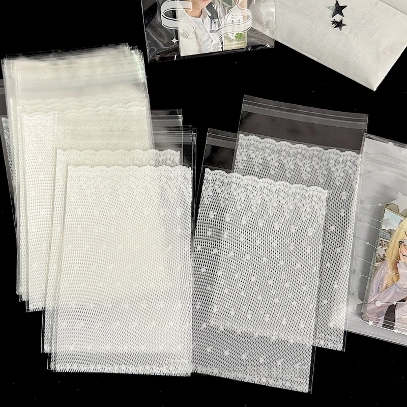 100 Stück Selbstklebende Transparente Plastik-Cellophan-Spitzentüten Geschenktüten für Kekse, Süßigkeiten, Hochzeits- und Geburtstagsfeier-Verpackungen – Detail 6