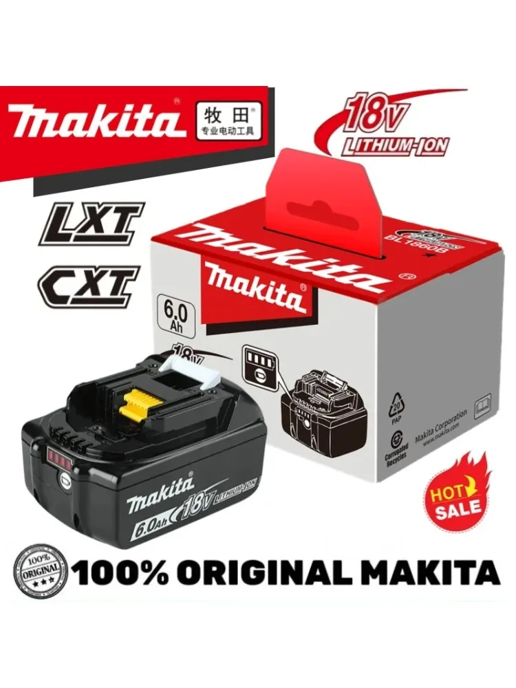 

18650 Батарея Makita 6 Ач/5 Ач/3 Ач для батареи Makita 18 В BL1840 BL1830B BL1850B BL1850 BL1860 BL1815 Сменная литиевая батарея