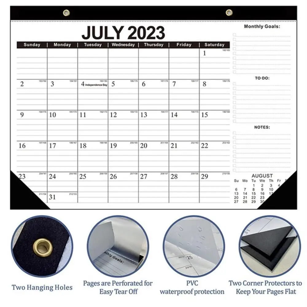 Desk Calendar 2023.7-2024.12 Professional Desk Calendar With Large Monthly Pages And To Do List Office Schedule Wall Calendar