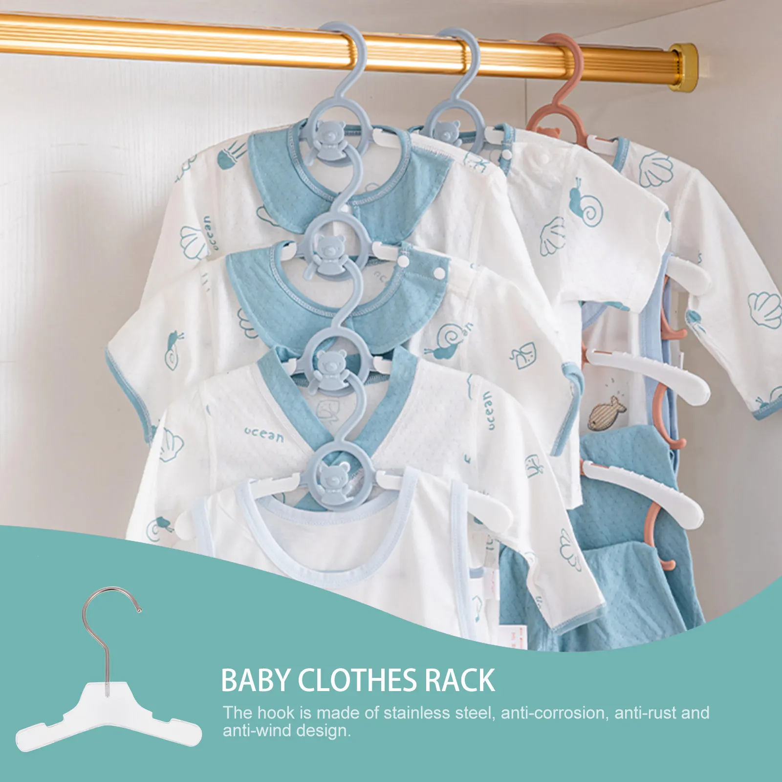 

Wear-Resistant Small Hanger Pet Accessory Stainless Steel Anti-Rust Portable for Travel Dormitory Balcony Courtyard Long Service