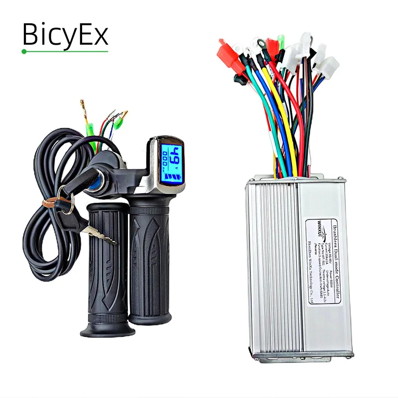 

36V 48V 60V 500W 30A Electric Scooter Brushless Motor Drive Controller with LCD Speed Display Throttle Kit for E-bike Repair