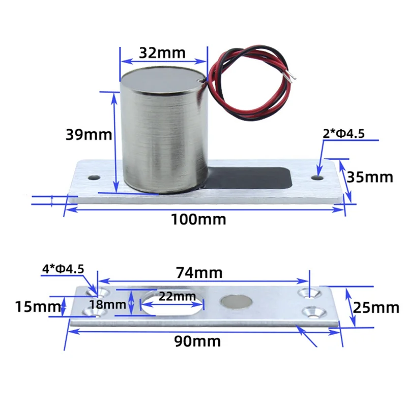 【تخفيضات سريعة】DC12V قفل الترباس الكهربائي المغناطيسي التعريفي اسطوانة إلكترونية مقاوم للماء في الهواء الطلق تضمين التثبيت NC فشل Sa