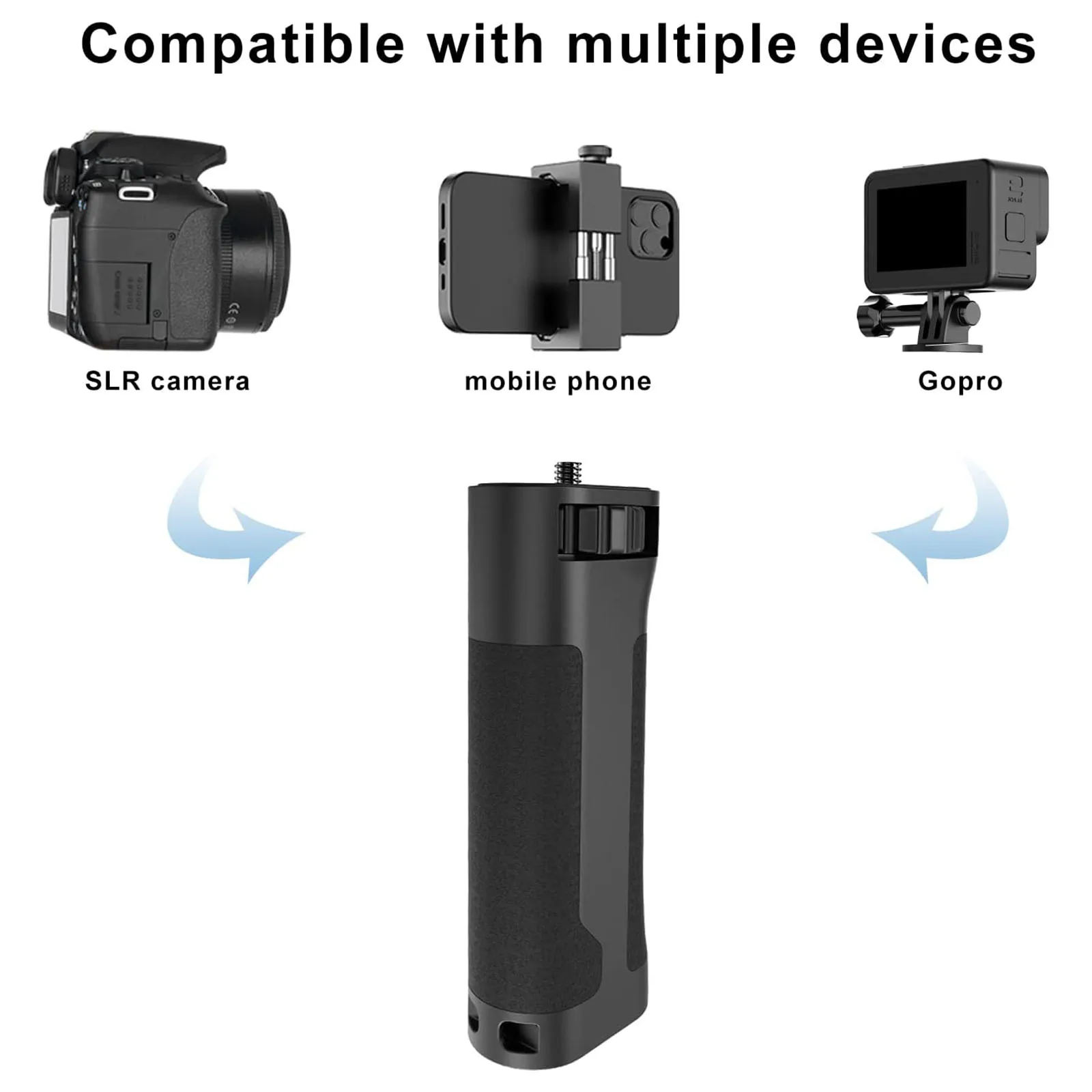 Universal Side Handle for Camera Cage Hand Grip for Sony Canon Nikon Cameras with Cold Shoe Mount for Mic Video Light