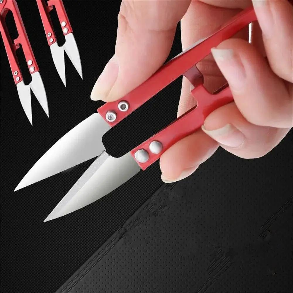 Portable Colored Metal Mini U Scissors Home Tailor Cross Stitch Shears Outdoor Cut Tool School Office Supply Stationery Gift