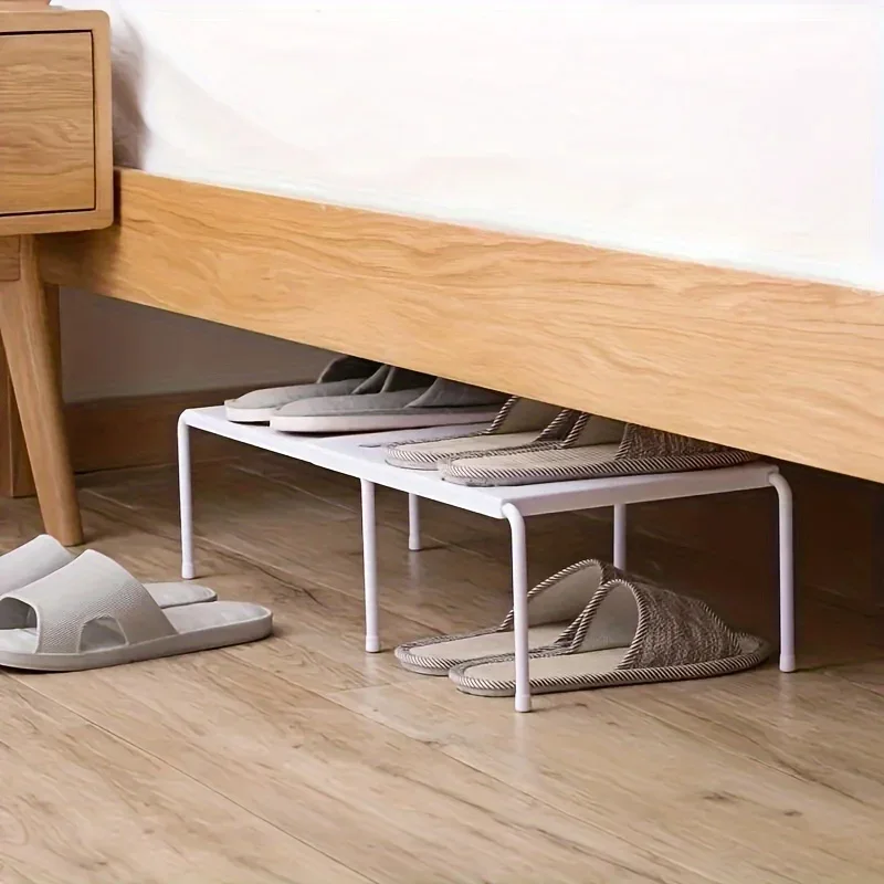 Non-adjustable plastic shoe rack, multi-layer storage organizer, space-saving sports shoes, slippers, family dormitory wardrobe,