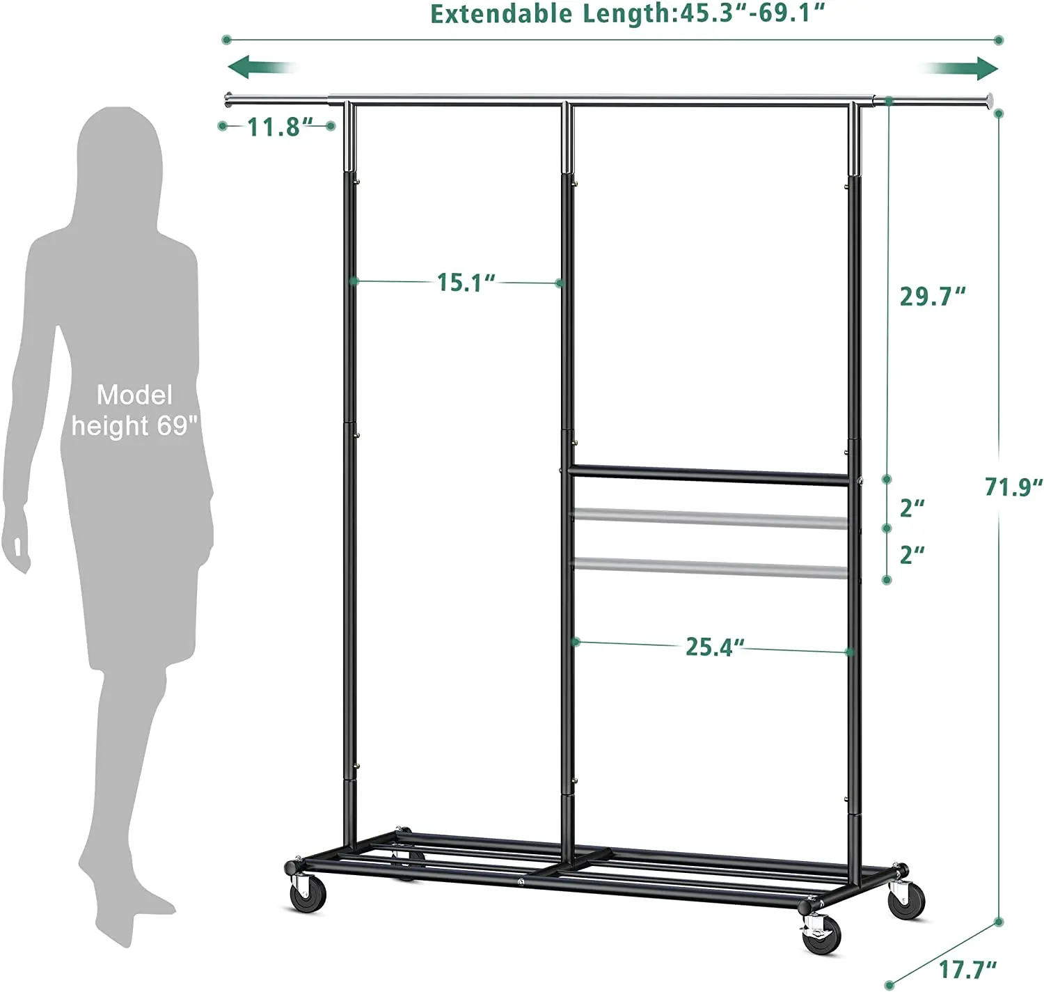 

collapsible clothing carment rack on wheels commercial adjustable rolling clothes rack extendable hanger holders