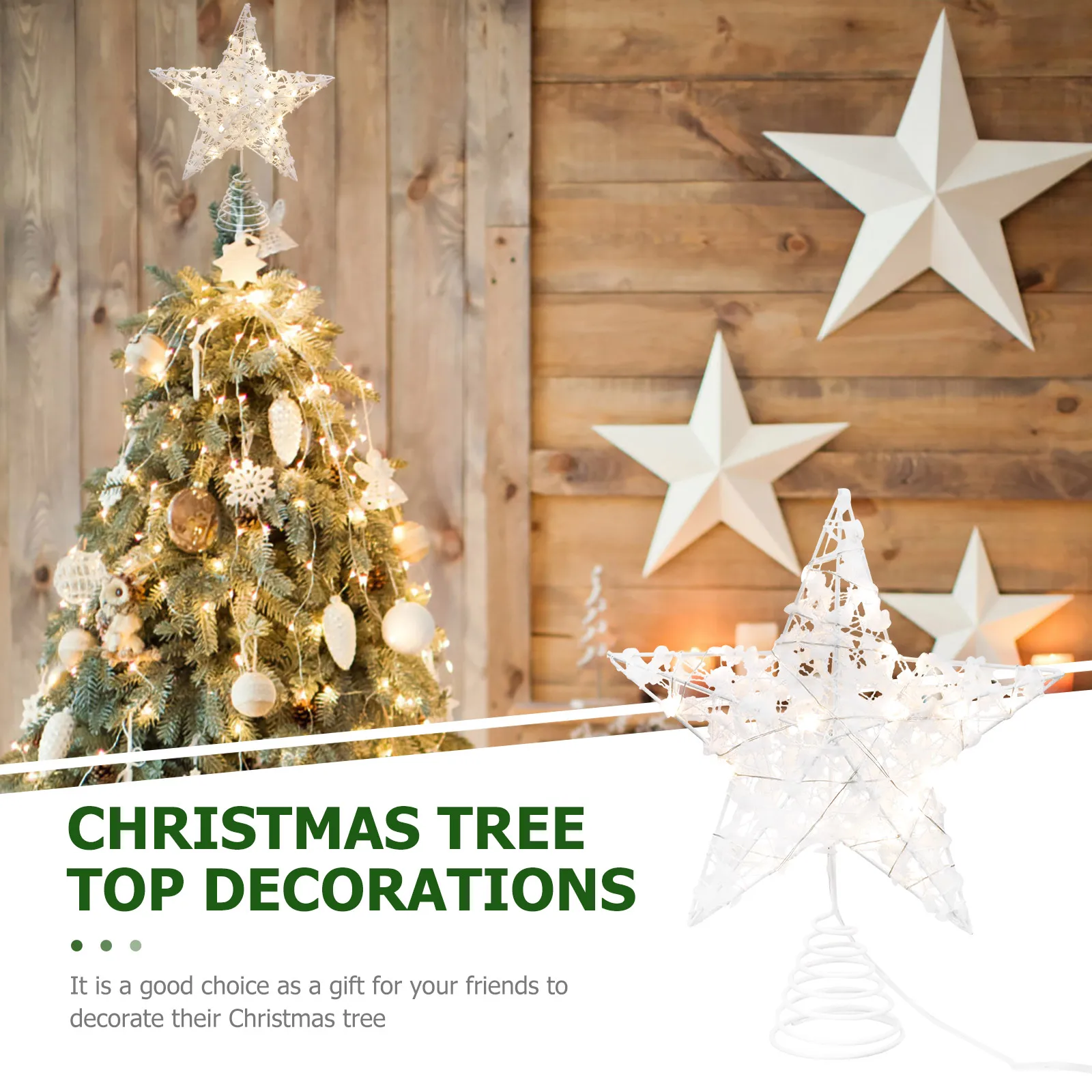 

Xmas Tree Topper Light Iron Craft Christmas Decor Luminous Star Lamp Adornment Festive Ornament Xmas Tree Decor