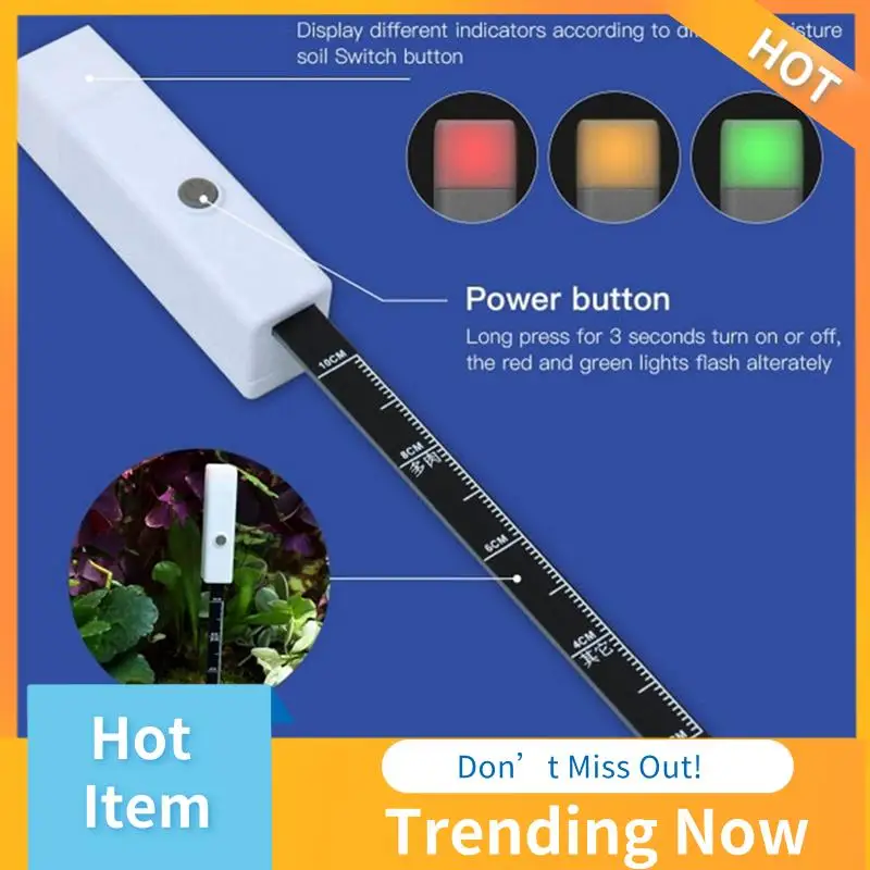 

Soil Moisture Meter Plant Water Meter For Indoor And Outdoor Smart Probe With 3 Color Indicator Lights For Garden, Lawn Durable