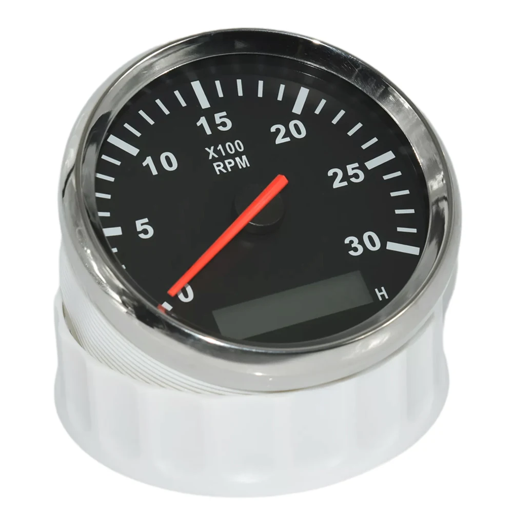 AD 85 mm Dieselmotor-Drehzahlmesser, 0–4000 U/min, digitaler LCD-Stundenzähler + M16/M18 U/min-Sensor für Auto, Boot, Motorrad, mit roter Hintergrundbeleuchtung – Detail 4