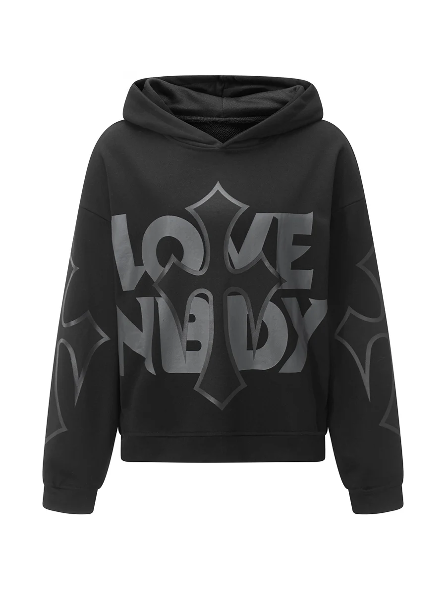 

Women Men Y2K Hoodie Letter Print Zip Up Hoodie Grunge Clothes Sweatshirt Goth Aesthetic Jacket Harajuku Streewear