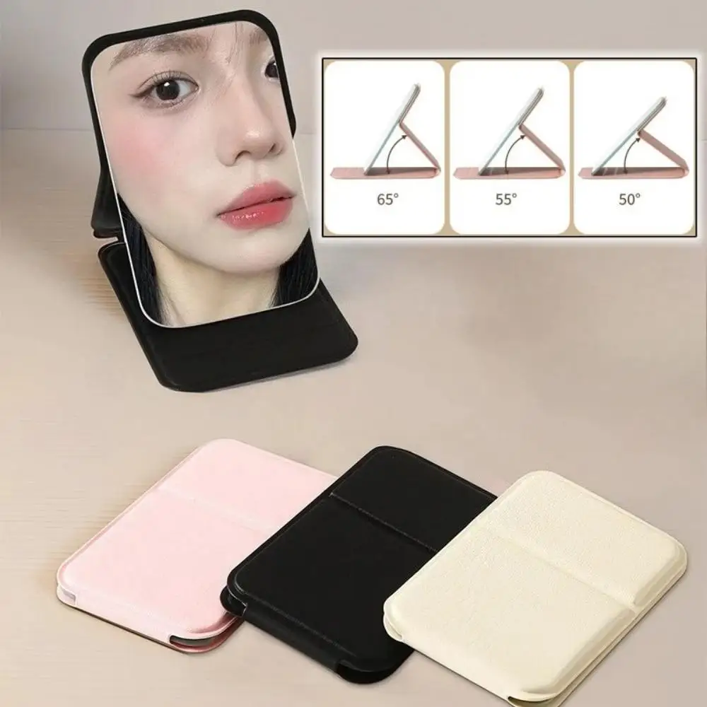 1PC Portable Handheld Makeup Mirror, Dormitory Tabletop And Office Use, Adjustable And Portable Folding Mirror