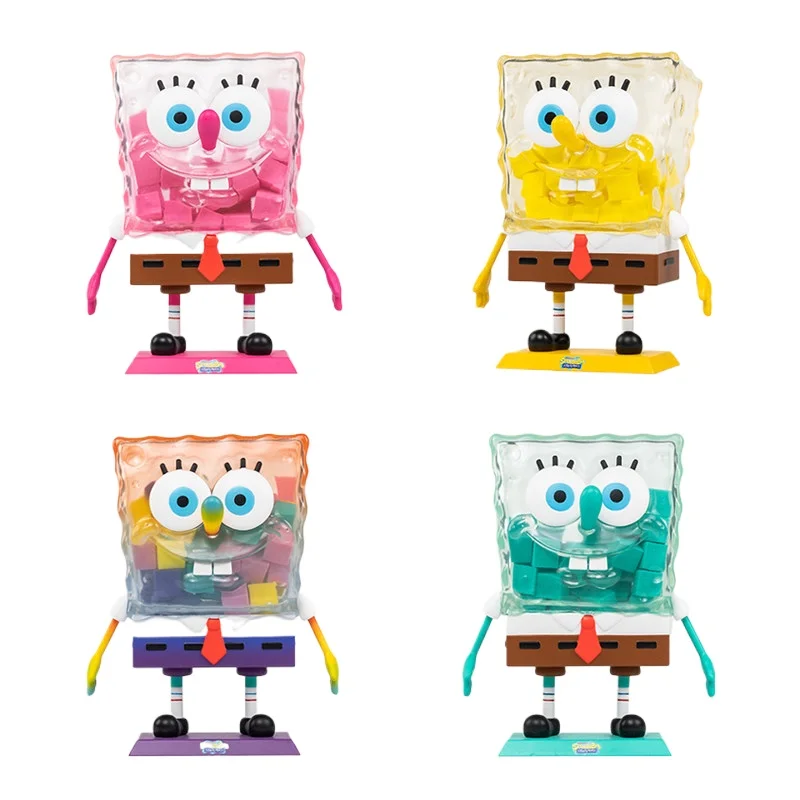 

SpongeBob SquarePants Blind Box Toy Action Figure with Acrylic Cube Funny Toys Desktop Ornament Boys Girls Birthday Gifts