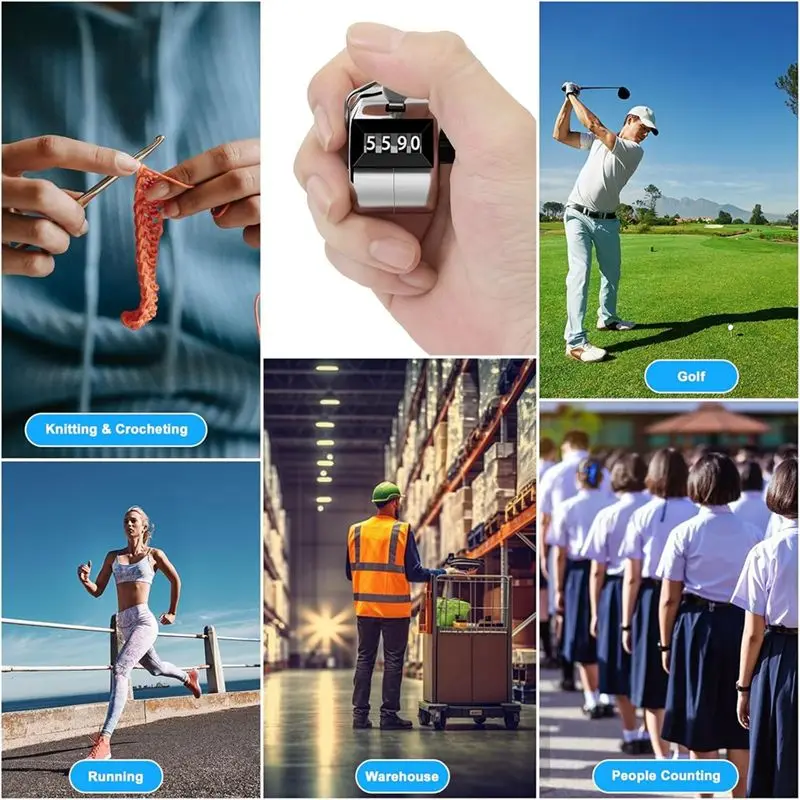 A60F-2 Pack Clicker Counter, Hand Tally Counter Clicker, 4 Digit Mechanical Palm Click Counter For Coaching, Sports Events