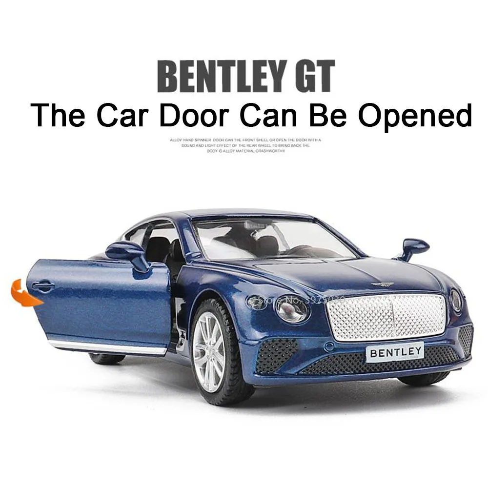 1/36 Bentley Continental GT Miniature Toy Model Alloy Diecast Scale High Simulation Car Pull Back Advanced Decorations Boys Gift