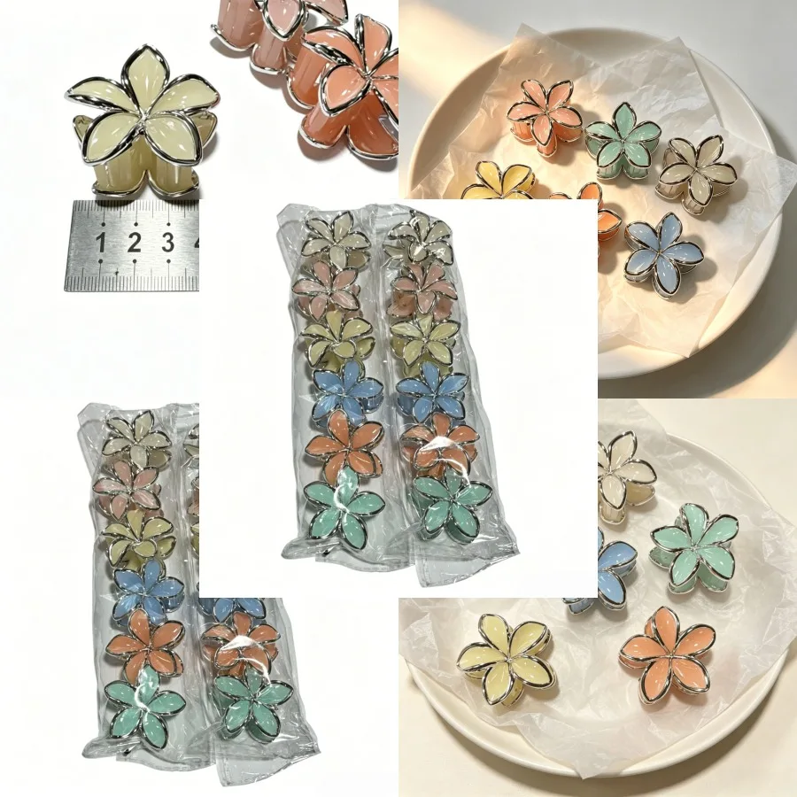 

European and American hot 4cm jelly frangipani hair clip for women's high-end hair grab cross-border gradient candy color shark