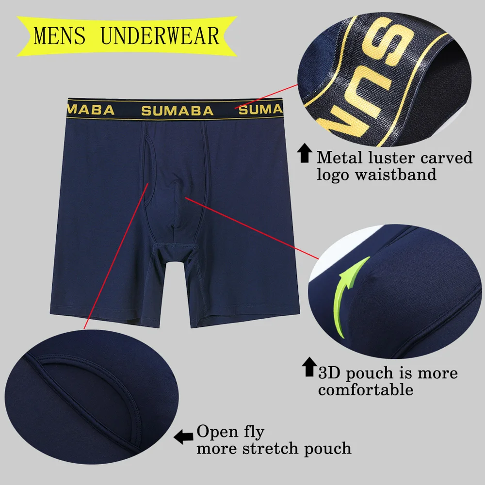 Roupa interior confortável masculina de fibra de bambu antibacteriana respirável roupa interior de boxe cor sólida eua tamanho M-XXXL