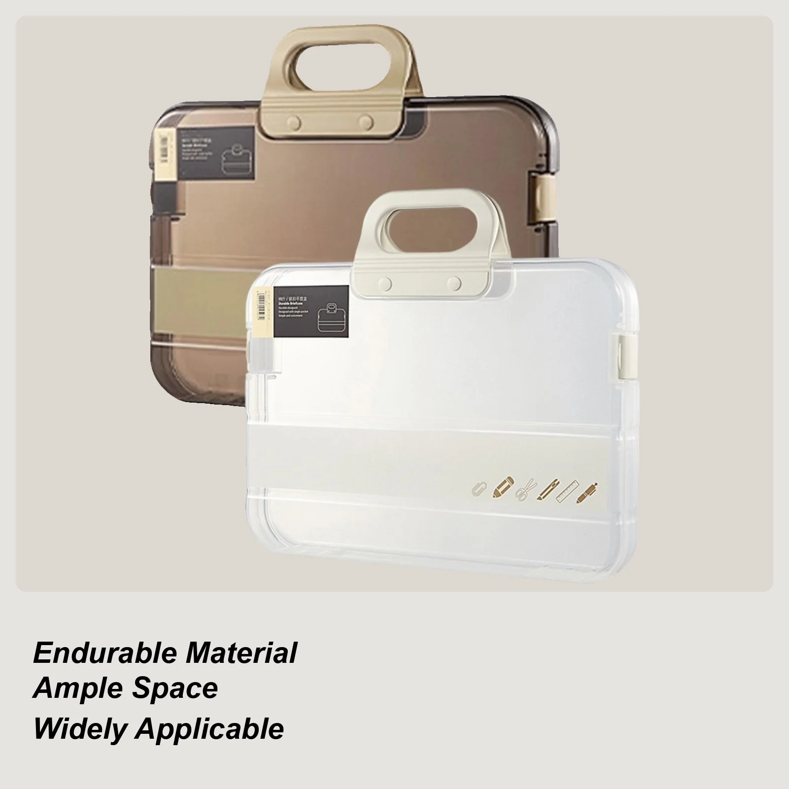 

A4 Document Bag Waterproof Clear Organizer Bag File Storage Case With Handle For Home Travel School Paperwork Receipt Laptop