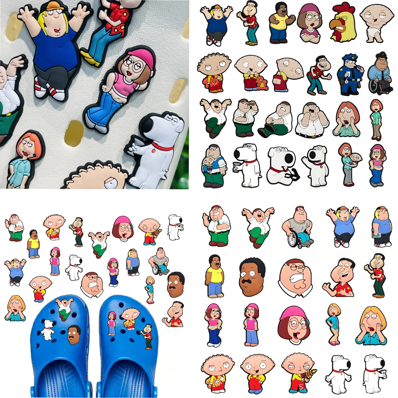 20-100pcs Funny One Shoe Charms For Sandals,Shoe Decoration Accessories Shoe Pins Great Gift For Men Wom
