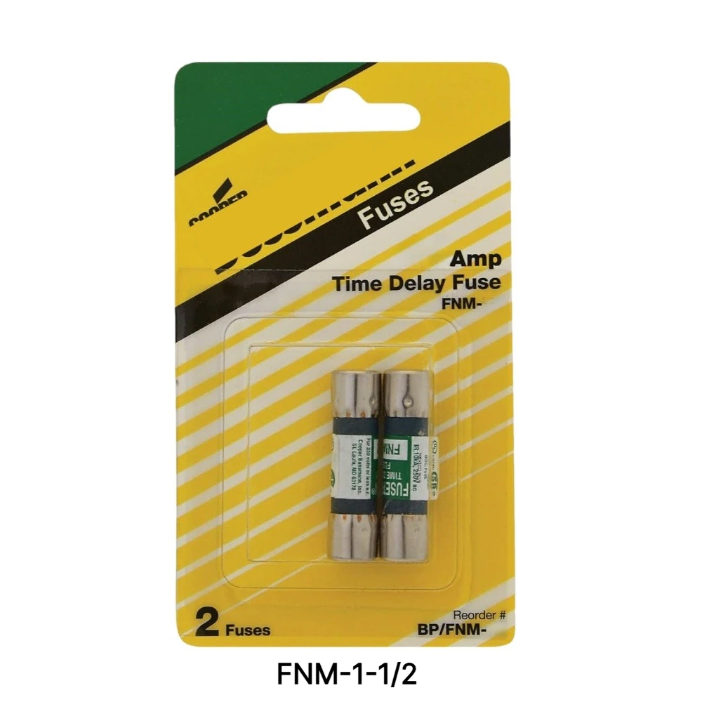 FNM-1-1/2 Time Delay Cartridge Fuse 1.5A 250VAC Circuit Protection 【10-Pack】 OEM