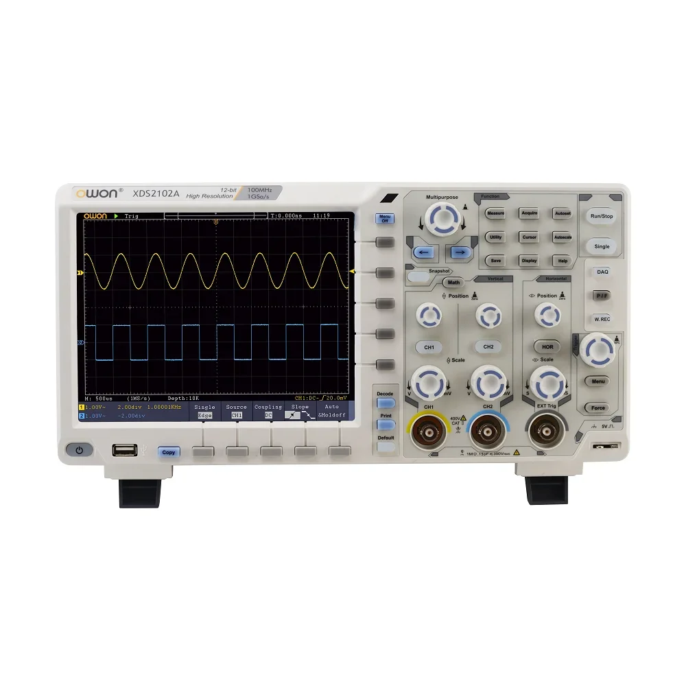 Owon XDS2102A XDS3102A Digital Oscilloscope 2 Channel 100MHz 1GS/s Sample Rate With Multimeter Function