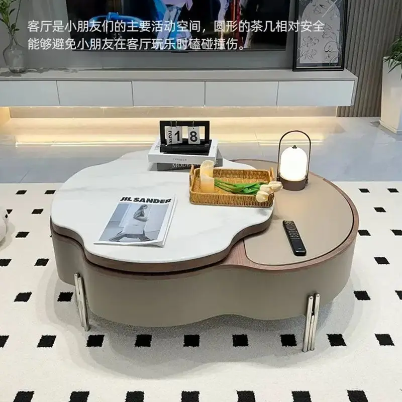 Lifting plum blossom marble small apartment tea table