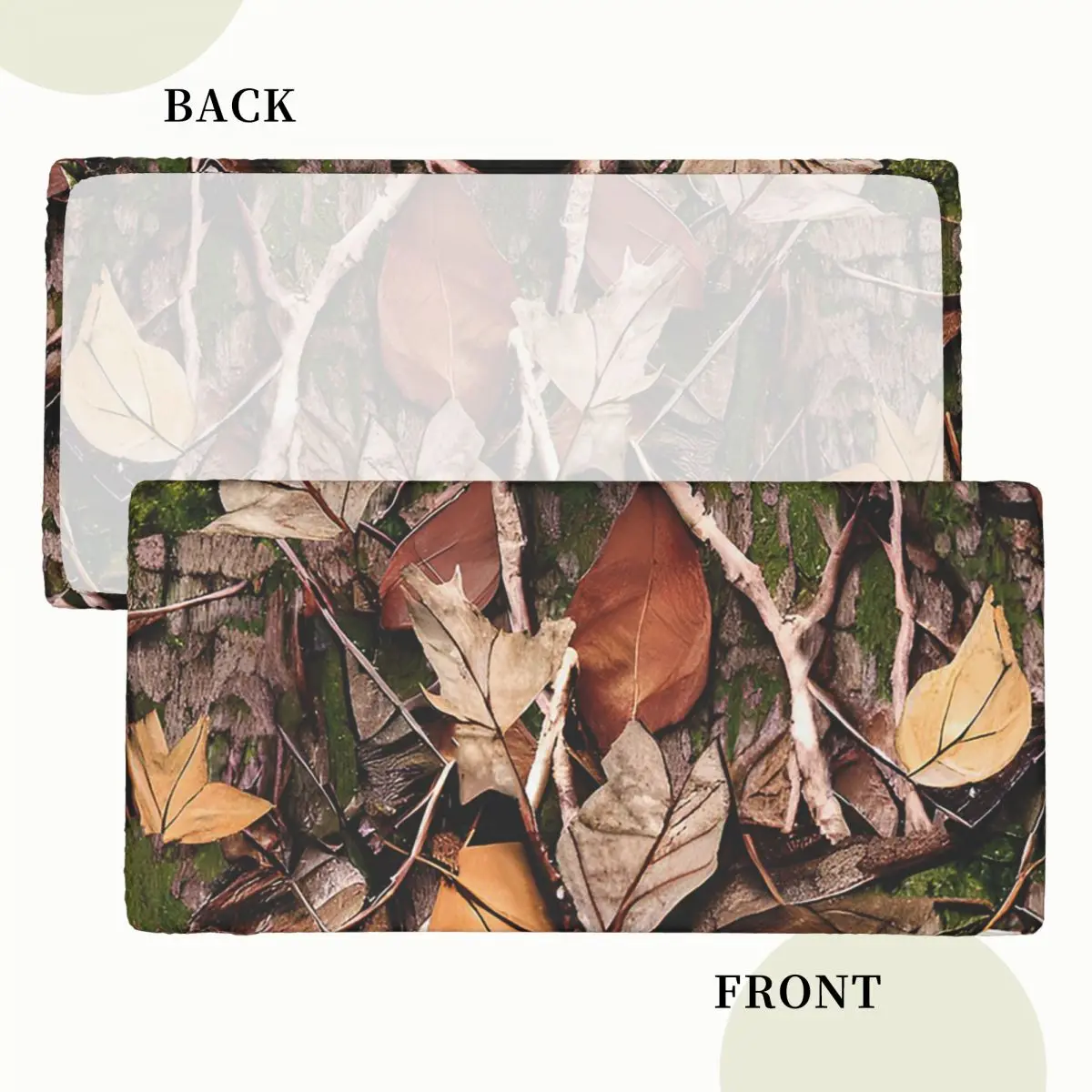 Realistic Tree Hunting Camo Leaves Sticks And Bark Camoflouge Custom Rectangular Tablecloth Oilproof Table Cover for Table Cloth