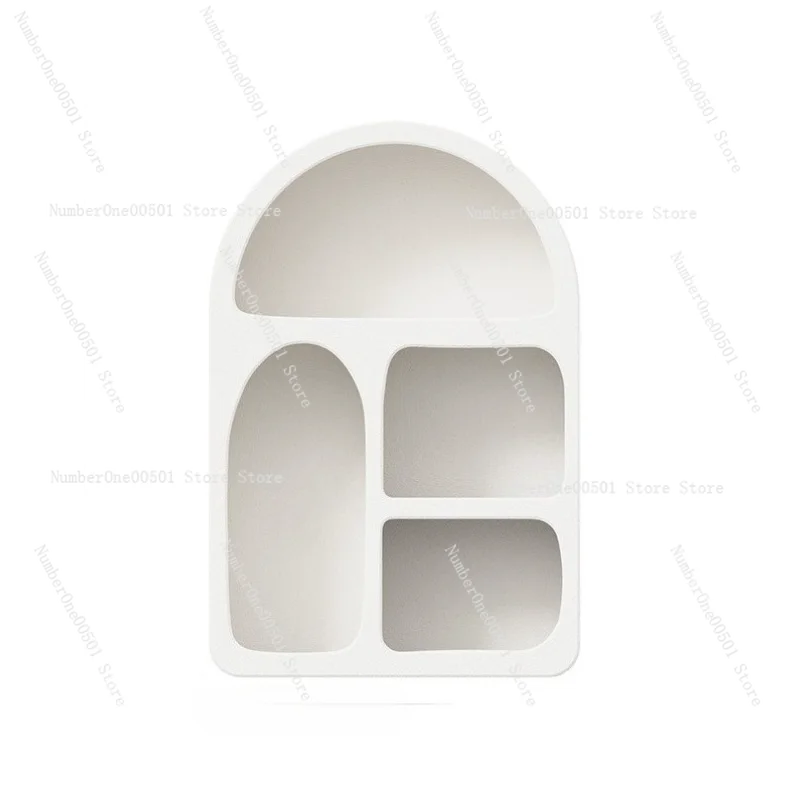 

Cream-Colored Cup Organizer Curved Cave Shelf for Coffee Mugs Glasses Minimalist Tabletop Storage for Dining Office