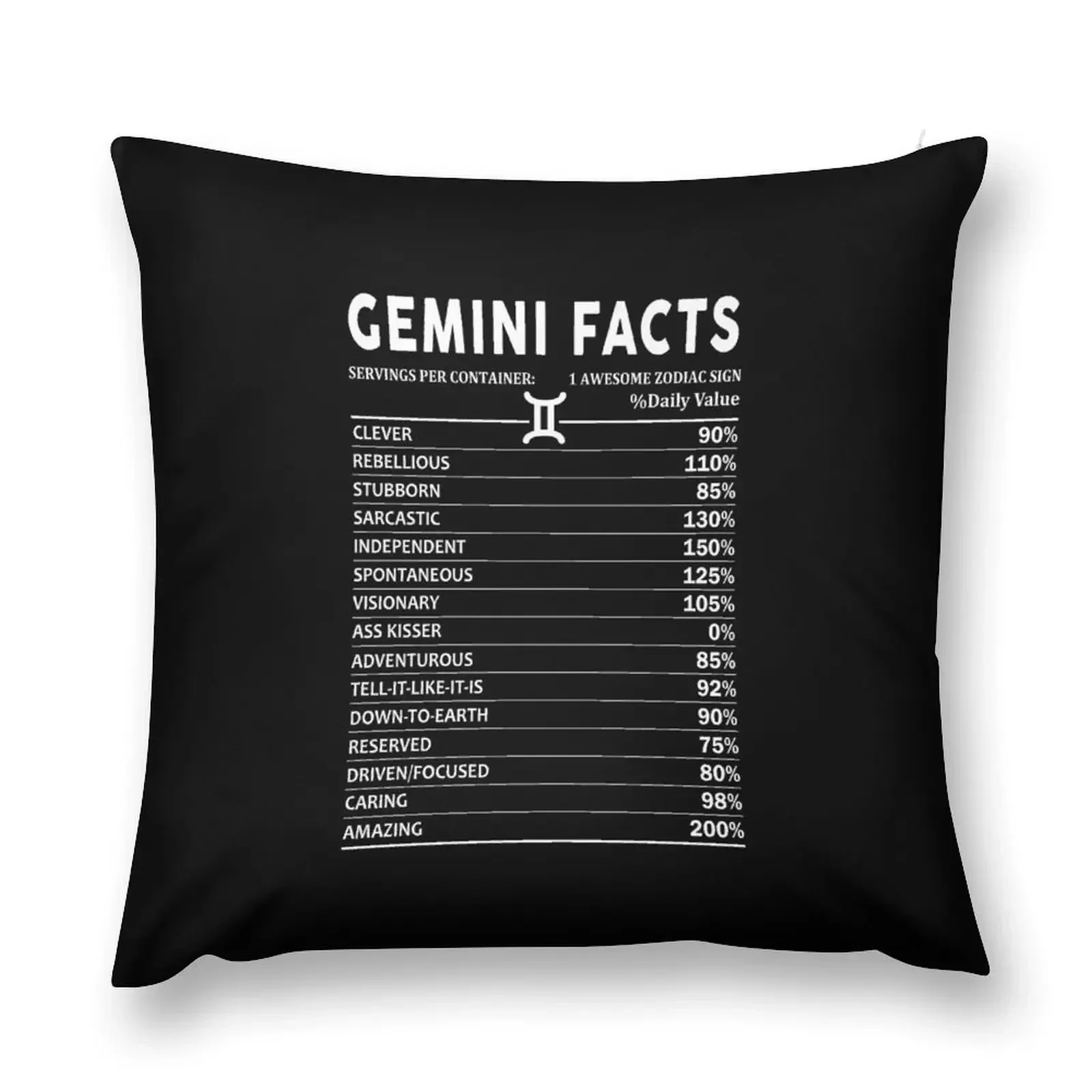 Gemini Facts Throw Pillow Sitting Cushion Pillows Aesthetic pillow