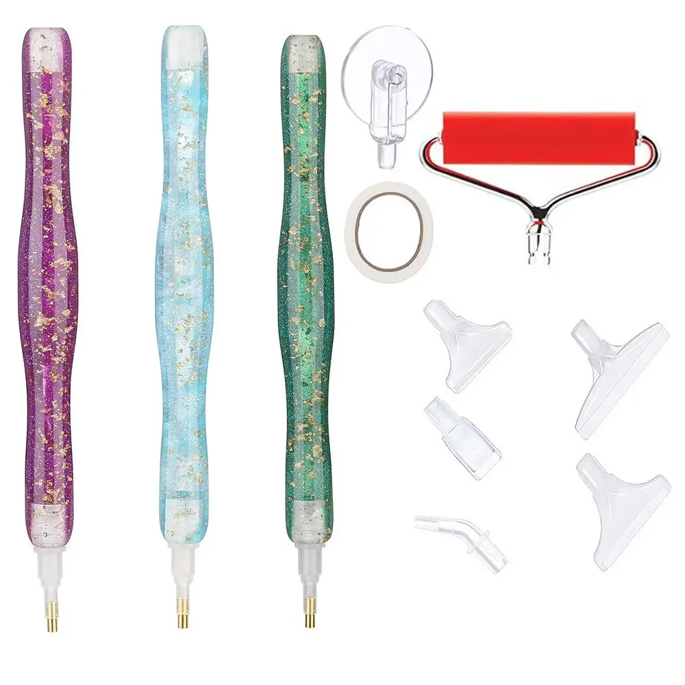 Embroidery Diamond Painting Pen Kit Cross Stitch Accessories DIY Craft Point Drill Pens Adhesive Tape Roller