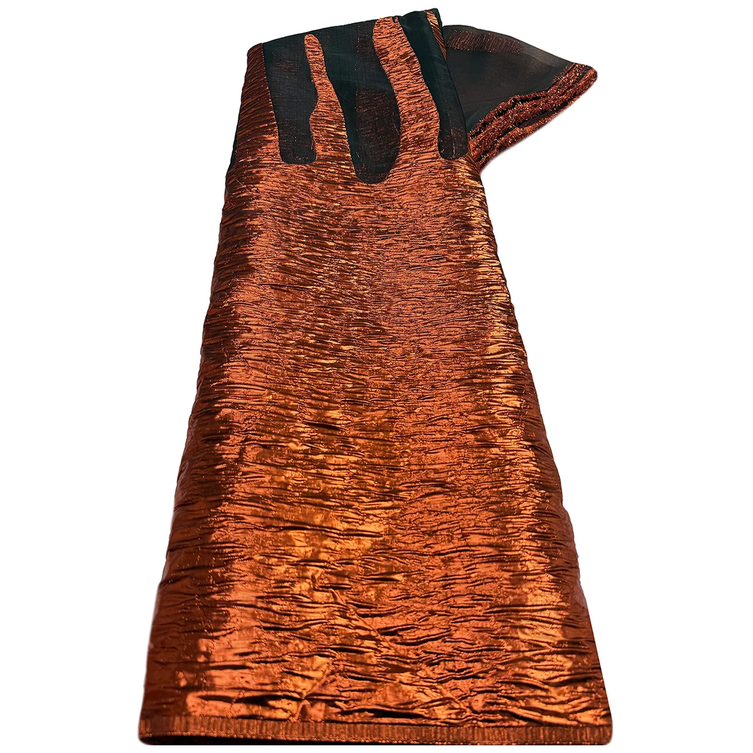 

Nigerian French Organza Brocade Lace Fabric 2025 High Quality Gilding Luxury Nigerian Lace Fabric Elegant Party Dress