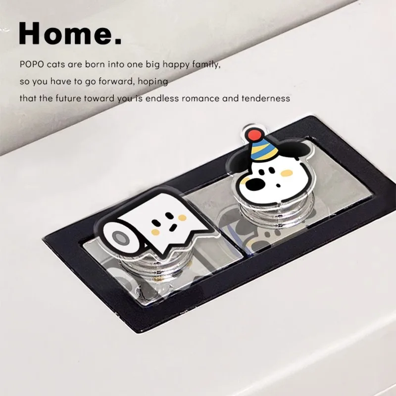 Cute Toilet Flush Button – Nail-Friendly Toilet Tank Push Switch | Bathroom Replacement Part for Flushing with Long Acrylic Nail