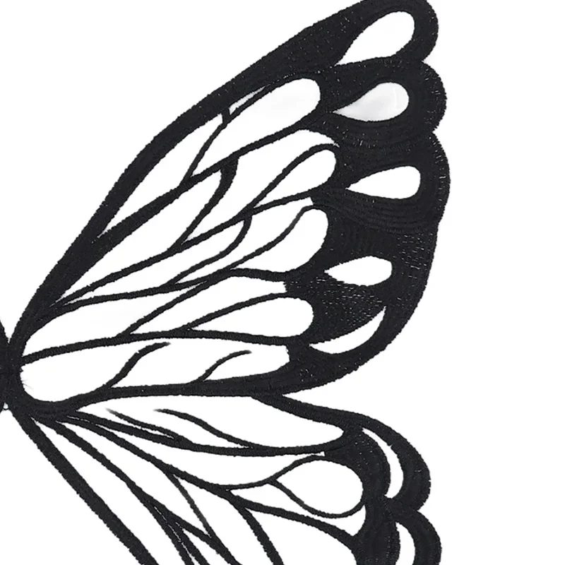 Butterfly Embroidered Patch Tulle Mesh Applique Fake Collar Sewing Craft Patch For Home DIY Clothing Wedding Dress Decoration