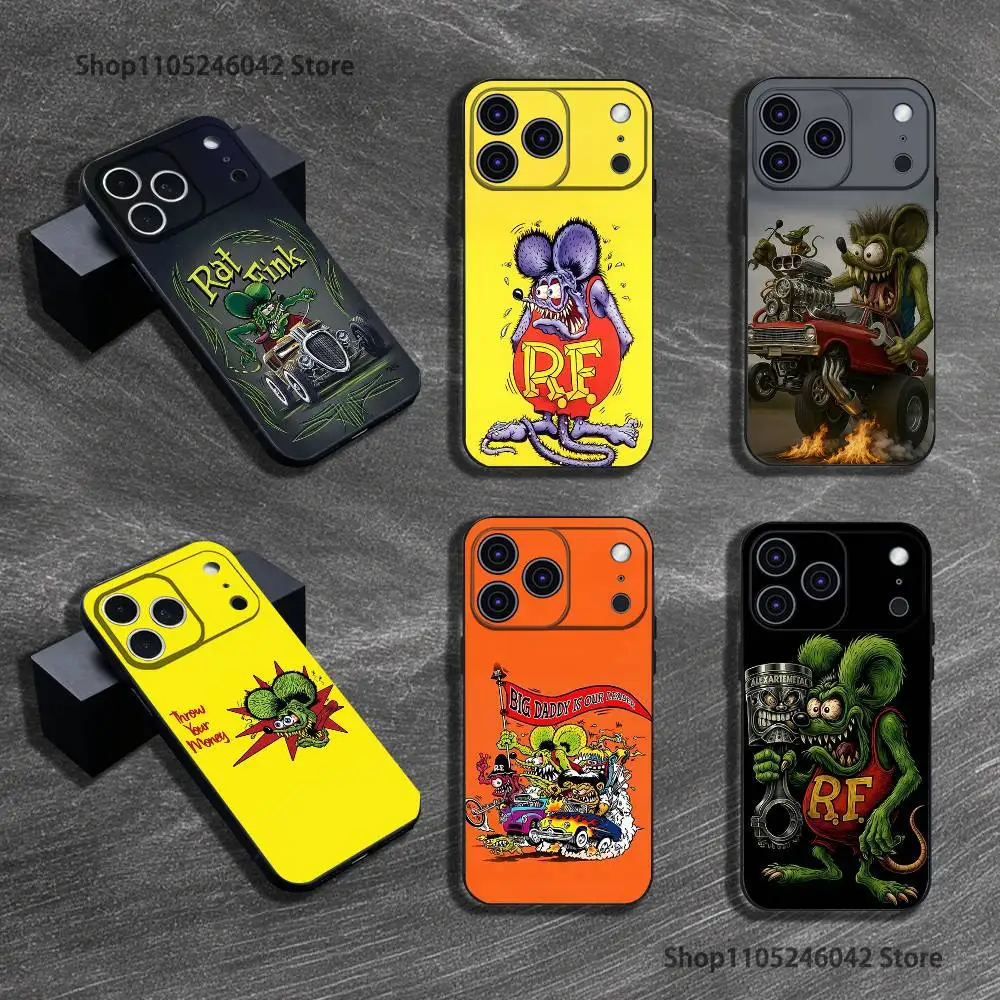 

Rat Fink Black Soft Cover Phone Case For iPhone 17,16,15,14,13,12,11,Pro,XS,Max,XR,Plus,E,SE4,Mini