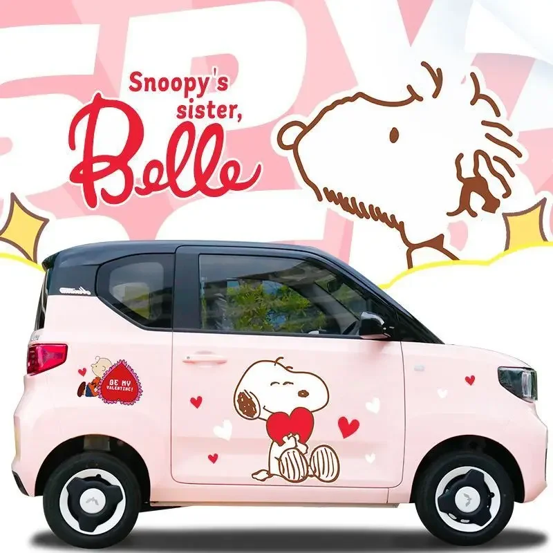 Kawaii Snoopy animation peripheral car cartoon body stickers covering scratches waterproof stickers decorative gifts wholesale