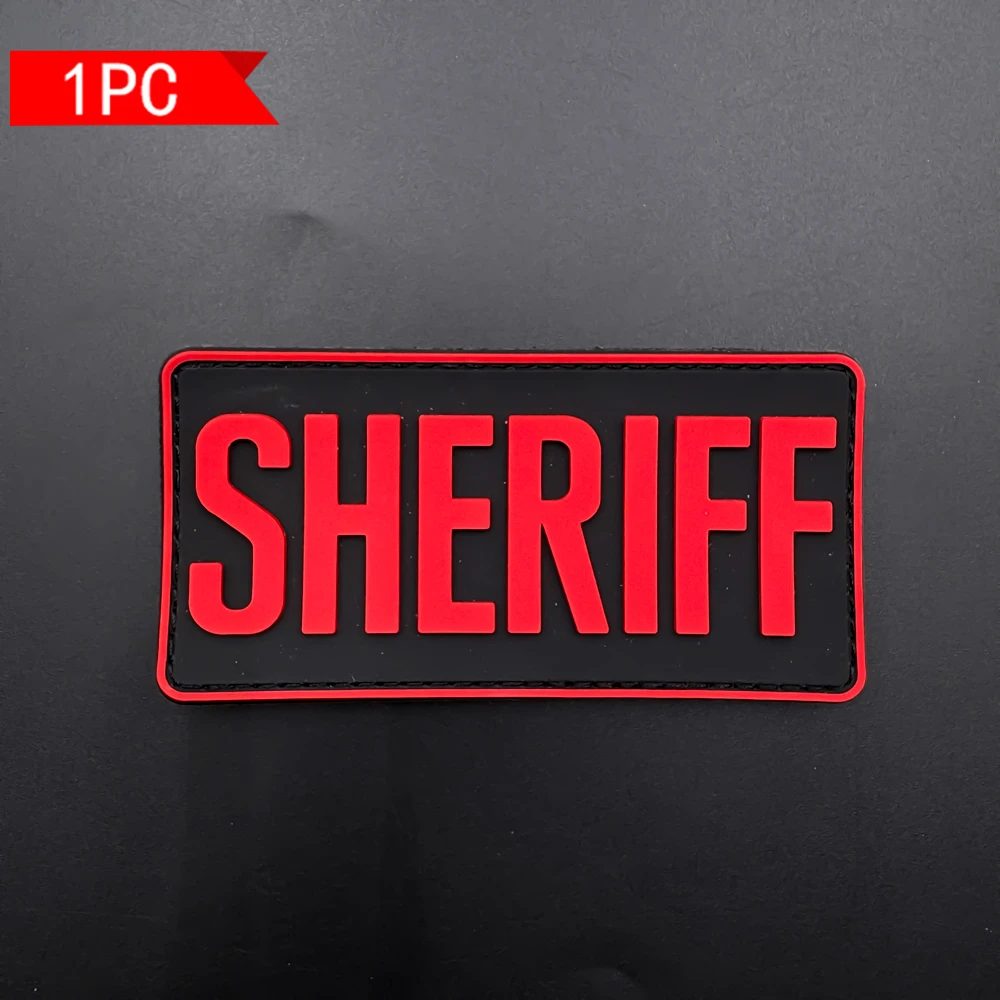 ملصق شارة من مادة PVC بنمط شريف، مع تأثير متوهج في الظلام، لديه خطاف على الظهر، مناسب لتزيين الحقائب وحقائب الظهر والسترات والملابس، ملصق رقعة مطرز، مطاط ناعم