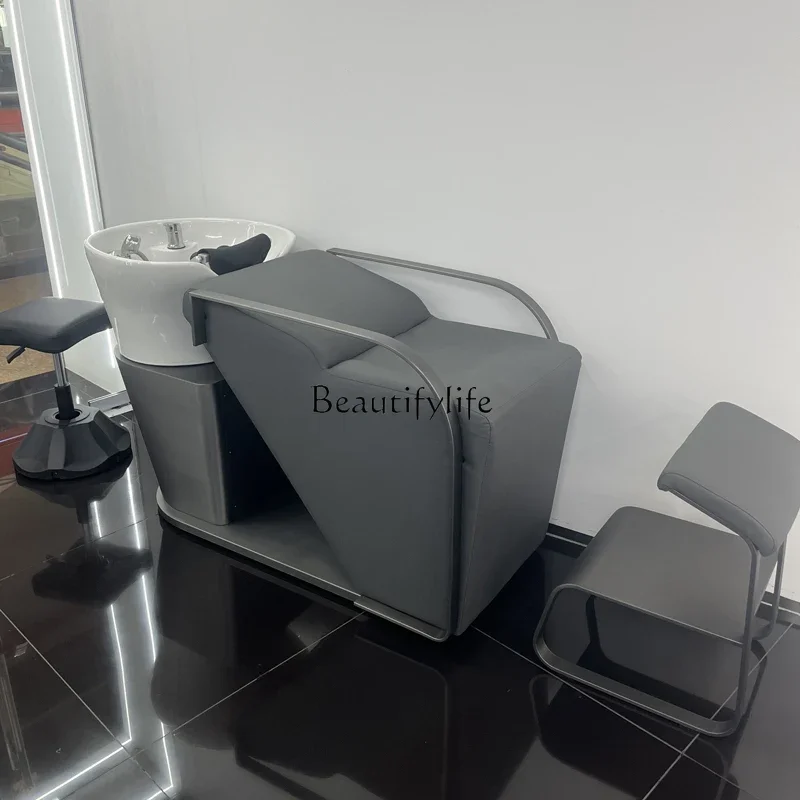 

High-End Barber Shop Shampoo Chair Flushing Massage Lying Half Cosmetology Shop for Hair Salon