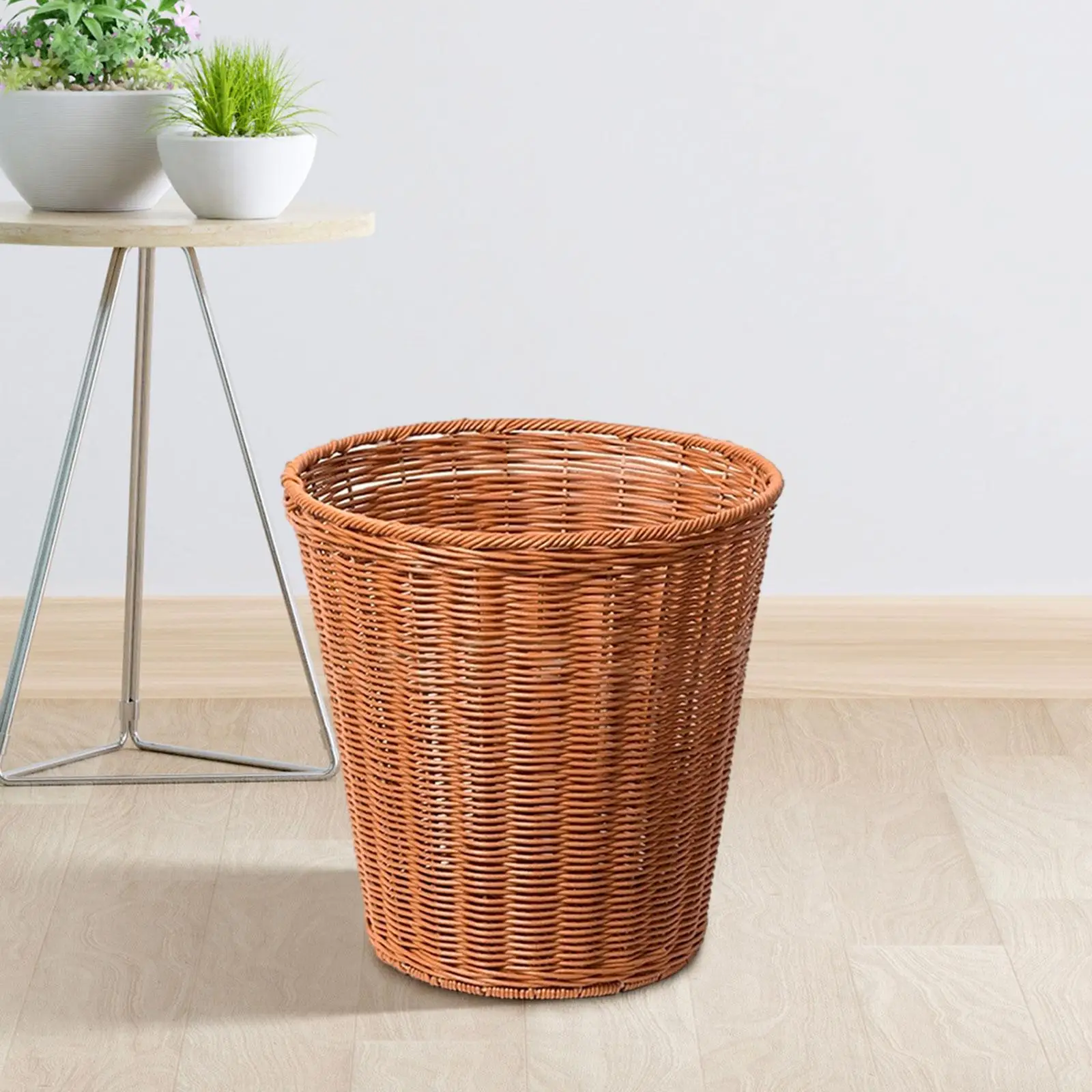 

Woven Wastebasket Decorative Wicker Trash Can for Bedroom Playroom Nursery